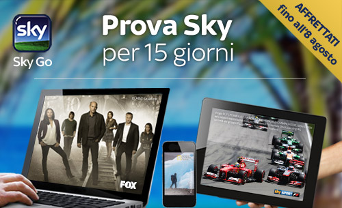 Prova Sky per 15 giorni senza parabola e senza impegno! su smartphone, tablet e PC | AFFRETTATI Il servizio é disponibile fino all'8 agosto